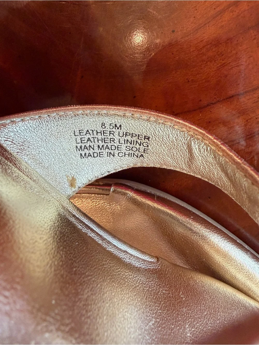 Lilly Pulitzer McKim Gold Nappa Leather Wedge Sandals Size 8.5